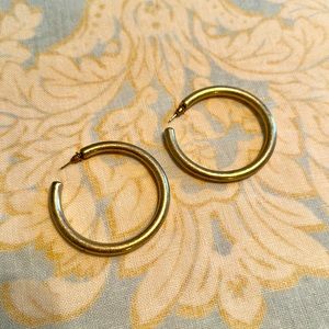 2-inch hollow gold hoop earrings